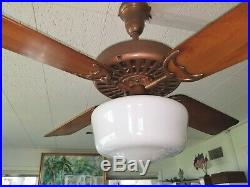 100 Year Old Copper Hunter C17 Antique Electric Ceiling Fan-vintage-rustic Cabin