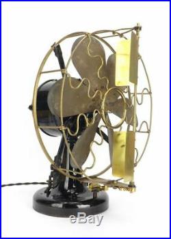 12 6 Blade Westinghouse Vane Electric Desk Fan Brass Antique Early