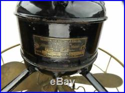 12 6 Blade Westinghouse Vane Electric Desk Fan Brass Antique Early
