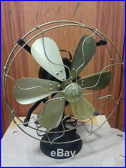 12 Blade Electric Table Fan Oscillating Orbit Vintage Metal Brass Antique style