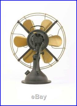 14 Blades Electric Table Fan Oscillating Work Vintage Metal Brass Antique style