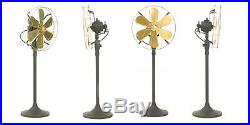 14 Brass Blade Electric Stand Fan Orbital Oscillate Work Vintage Antique style