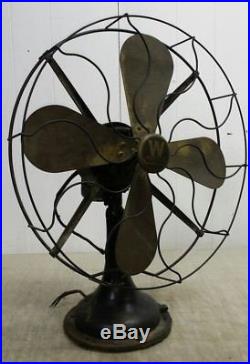 16 Antique 1919 WESTINGHOUSE 164851G Oscillating Fan, 3 Speed 4 Brass Blades