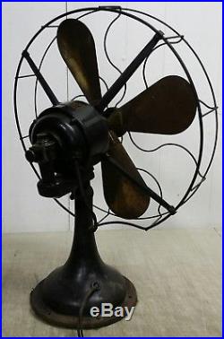 16 Antique 1919 WESTINGHOUSE 164851G Oscillating Fan, 3 Speed 4 Brass Blades
