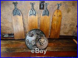 18385 Antique 1920s General Electric Ceiling Fan w Orig Blades type AH / AF1