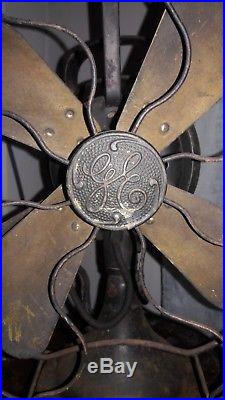 1900 S Antique General Electric 12 Brass Blade Fan