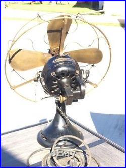 1901 GE Antique Fan Vintage GE Sidewinder Fan Brass Blade & Cage