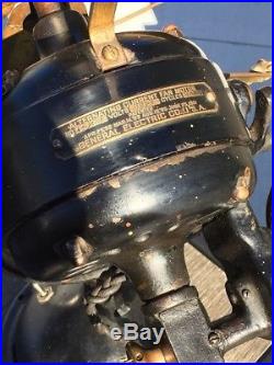1901 GE Antique Fan Vintage GE Sidewinder Fan Brass Blade & Cage