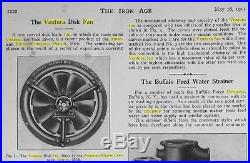 1911 American Blower Co. Detroit, Mi Electric Ventilating VENTURA Fan Antique