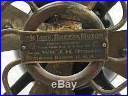 1915 Lake Breeze hot air sterling motor alcohol fan WmJ. H. Strong Antique Vintage