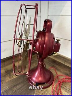 1918 GE Antique Three Speed Fan, Brass Blades & Accents, Restored Real Beauty