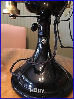1920 Antique GE 12 Brass Blade Bell Oscillator General Electric Fan RESTORED
