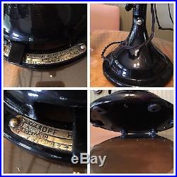 1920 Antique GE 12 Brass Blade Bell Oscillator General Electric Fan RESTORED