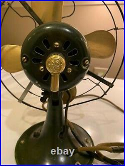 1920 GE WHIZ General Electric Whiz 9 Fan GE Vintage Antique Brass Blade