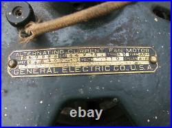 1920s GE AH CEILING FAN MOTOR & HANGER -no blades/switch- ANTIQUE MILITARY