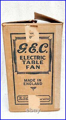 1920s Vintage Old GEC Electric Table Fan Cardboard Box Advertising Rare England