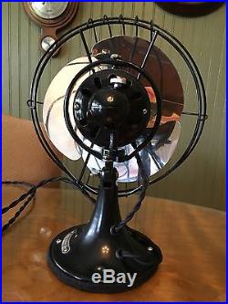 1932-34c. General Electric Oscillating Antique GE Quiet Blade Desk Fan RESTORED