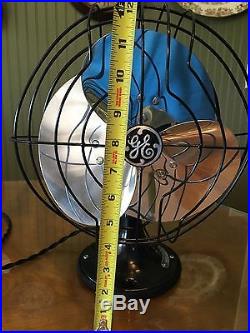 1932-34c. General Electric Oscillating Antique GE Quiet Blade Desk Fan RESTORED