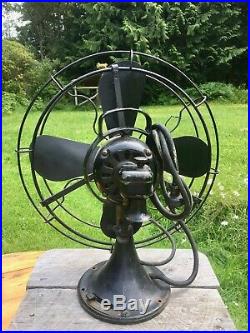 1932 Antique GE Oscillating Fan 16 Works Quiet Operation