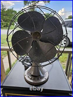 1940's Antique EMERSON ELECTRIC Oscillating Fan 12, Great Working Condition