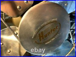 1952 Hunter Zephair 34 7-foot pedestal shop fan, chrome/aluminum/cast iron