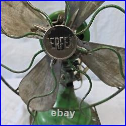 1960s 10 JD Green PERFEX Electric Barcol Cage Oscillating Table Fan Works