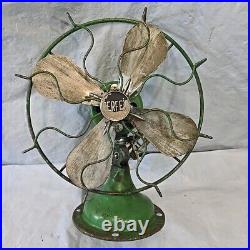 1960s 10 JD Green PERFEX Electric Barcol Cage Oscillating Table Fan Works