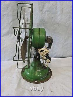 1960s 10 JD Green PERFEX Electric Barcol Cage Oscillating Table Fan Works