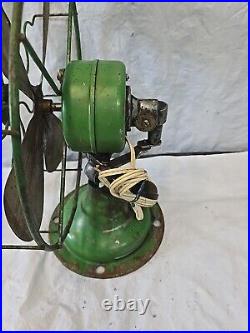 1960s 10 JD Green PERFEX Electric Barcol Cage Oscillating Table Fan Works