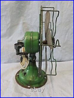 1960s 10 JD Green PERFEX Electric Barcol Cage Oscillating Table Fan Works