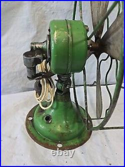 1960s 10 JD Green PERFEX Electric Barcol Cage Oscillating Table Fan Works