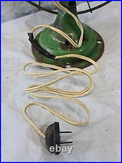 1960s 10 JD Green PERFEX Electric Barcol Cage Oscillating Table Fan Works