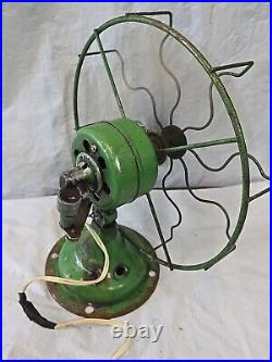 1960s 10 JD Green PERFEX Electric Barcol Cage Oscillating Table Fan Works