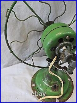 1960s 10 JD Green PERFEX Electric Barcol Cage Oscillating Table Fan Works