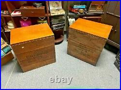 2 Antique Emerson 16 Fan 4 Blade Oscillator Crate Nightstand Side Tables