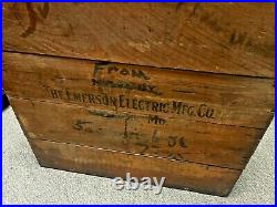 2 Antique Emerson 16 Fan 4 Blade Oscillator Crate Nightstand Side Tables