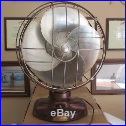 3 spd, WORKS WELL! 1934-1936 Emerson silver swan antique vintage electric fan