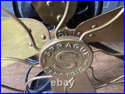 4 Brass Blade & Cage Sprague 16 Electric Fan Oscillating General Electric