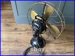 4 Brass Blade & Cage Sprague 16 Electric Fan Oscillating General Electric