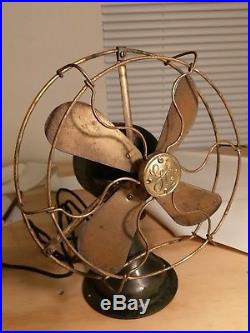 8 GE all brass stationary antique electric fan