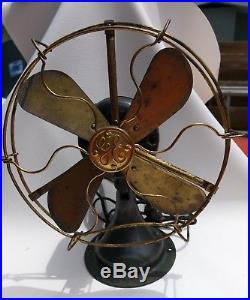 8 GE all brass stationary antique electric fan