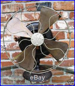 ANTIQUE 1900 GE ELECTRIC FAN RUNS ON BOTH SPEEDS IS ORIG PANCAKE WithBRASS BLADES