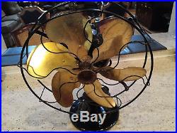 Antique 1929 71666 Emerson 12 6 Brass Blade Fan See All Pic
