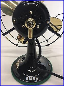 Antique 9 Brass Blade Ge Whiz Table Fan. Professionally Restored