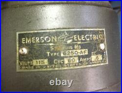 ANTIQUE ART DECO EMERSON ELECTRIC FAN 6250AF ORIGINAL IRON STAND with BRASS BLADES