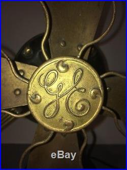 ANTIQUE BRASS BLADE & CAGE GENERAL ELECTRIC FAN 12 1901 Patent 3 speed