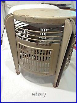 ANTIQUE ELECTRIC FLOOR FAN FOOT STOOL DESIGN with OIL PORT