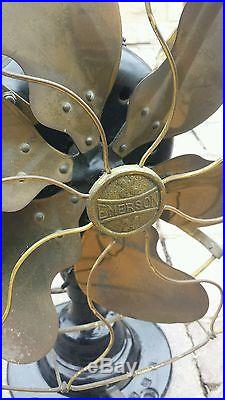Antique Emerson Fan Brass Blade & Brass Cage Type 21666 All Original Rare