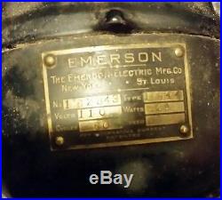 Antique Emerson Model 14644 Brass Blade Cage Electric Table Fan