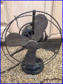 ANTIQUE GE FAN OSCILLATING 3 SPEED TABLE TOP 4 BLADE RARE VTG Untested